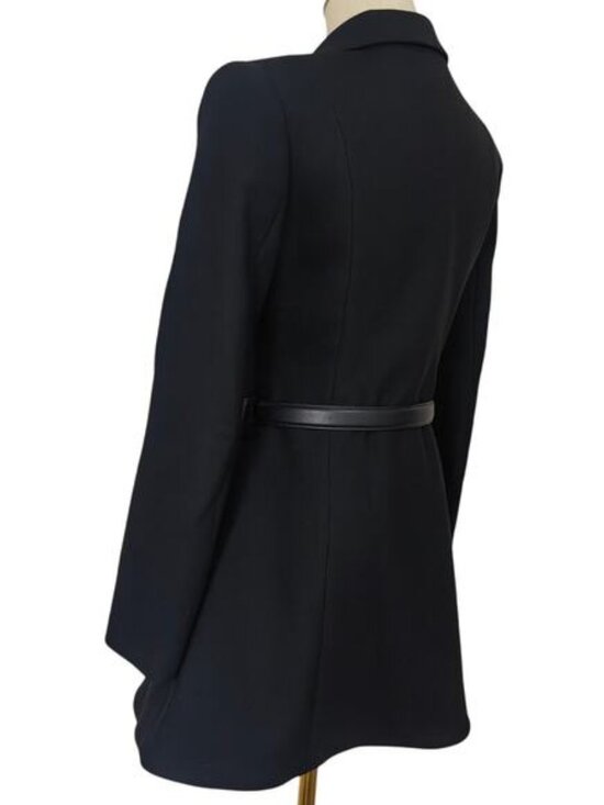 Self-Portrait Black Wool Crepe Mini Dress - Picture 9 of 11